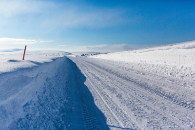 Китайским туристам пришлось самим взяться за снег в Териберке