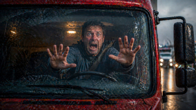 Водитель фуры на полном ходу протаранил две легковушки