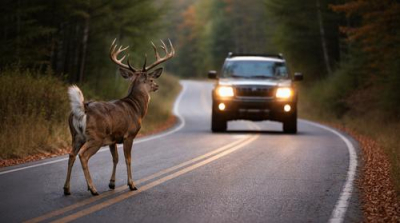 Водитель неблагородно сбил благородного оленя